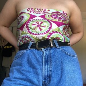 FUNKY GREEN, PINK & WHITE ORNATE SCARF